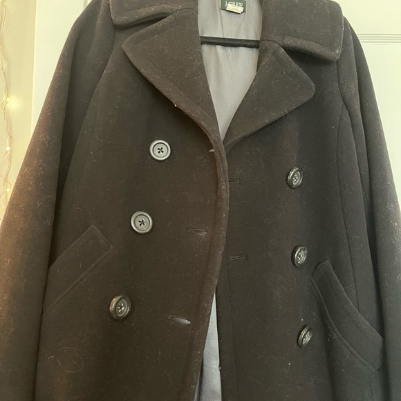 J. Crew Classic Black Pea Coat - Picture 2 of 5